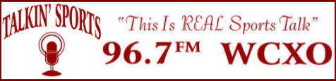 Talking Sports Logo | Talkin' Sports with Rip Nottmeyer | "This is REAL Sports Talk | Listen On Max 96.7 FM WCXO
